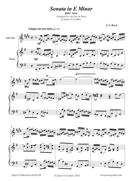 Free Sheet Music Bach Sonata Bwv 1034 For Alto Sax Piano