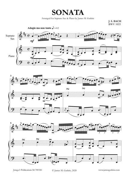 Bach Sonata Bwv 1035 For Soprano Sax Piano Sheet Music