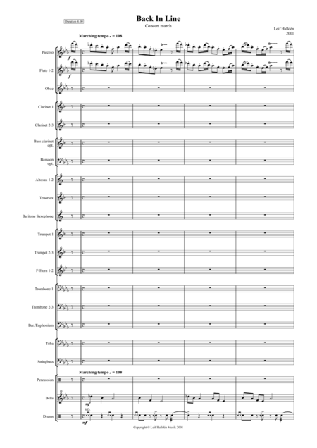 Back In Line Concert March Score And Parts Sheet Music