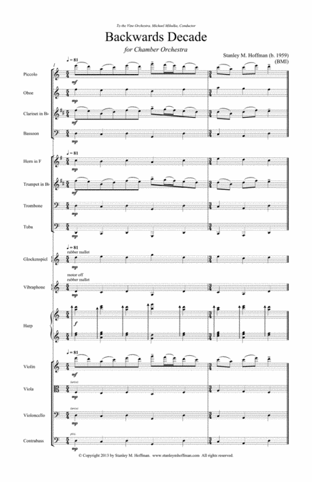 Free Sheet Music Backwards Decade