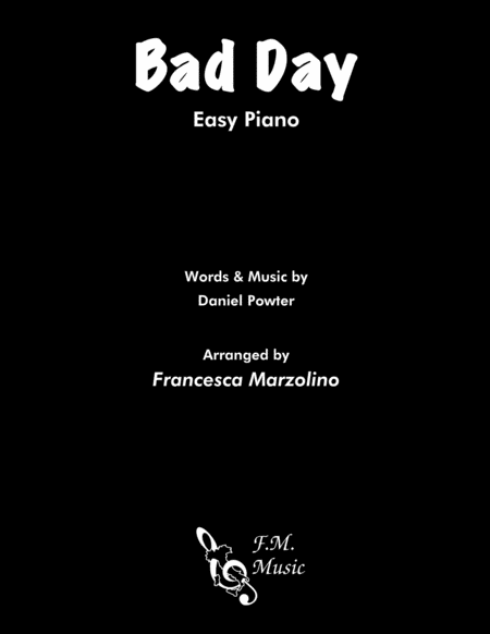 Free Sheet Music Bad Day Easy Piano