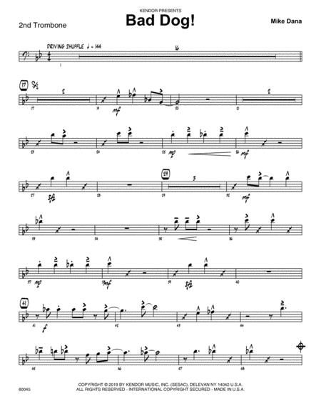 Free Sheet Music Bad Dog 2nd Trombone