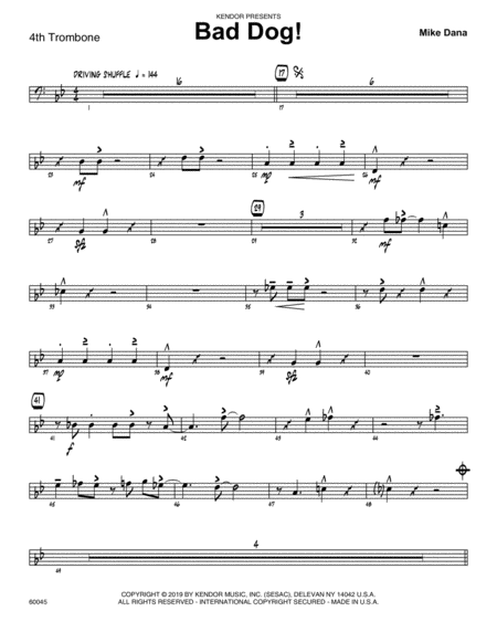 Bad Dog 4th Trombone Sheet Music