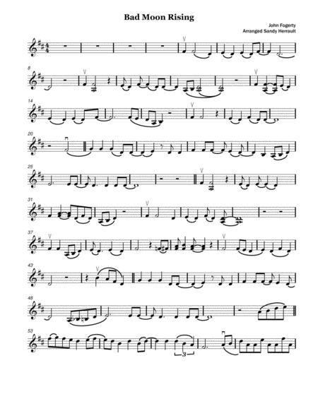 Bad Moon Rising For Solo Violin Sheet Music