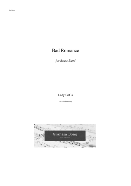 Bad Romance For British Style Brass Band Sheet Music