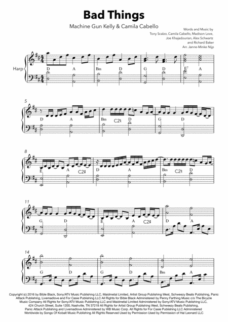 Bad Things Sheet Music