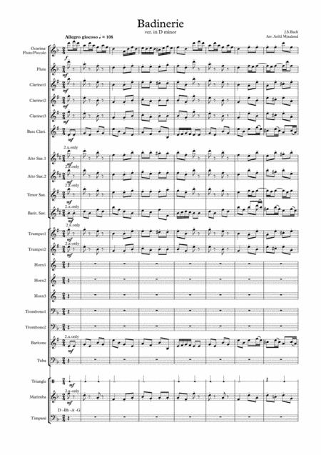 Badineri From From Orchestral Suite No 2 In B Minor Sheet Music