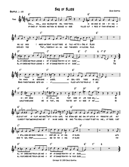 Free Sheet Music Bag Of Blues