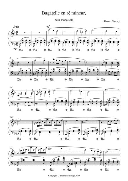 Free Sheet Music Bagatelle En R Mineur Pour Piano Solo