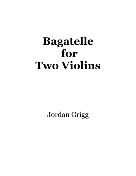 Free Sheet Music Bagatelle For Two Violins