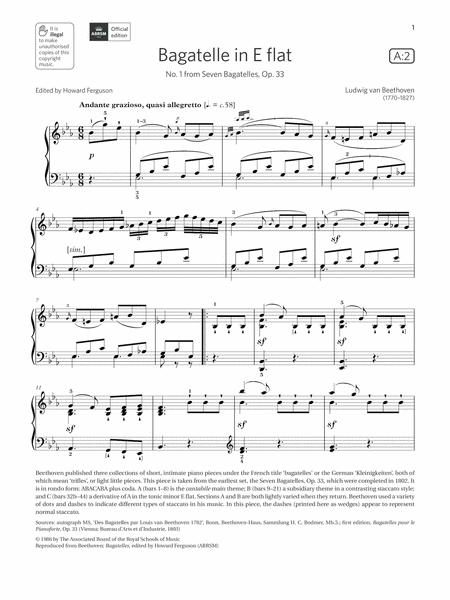 Bagatelle In E Flat Grade 7 List A2 From The Abrsm Piano Syllabus 2021 2022 Sheet Music