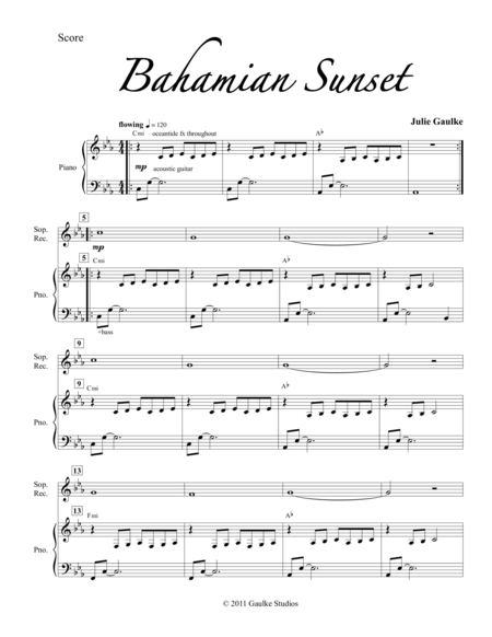 Bahamian Sunset Sheet Music