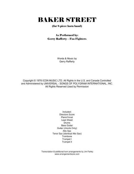 Baker Street Arranged For 8 Piece Horn Band Sheet Music