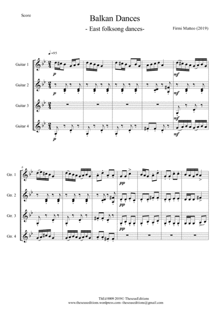 Balkan Dances Sheet Music