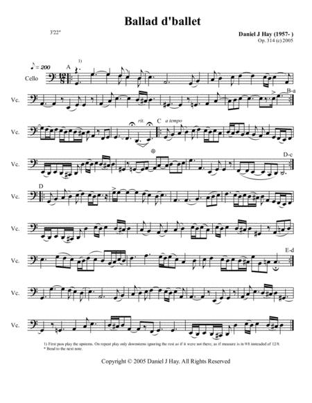 Free Sheet Music Ballad D Ballet Bass Clef