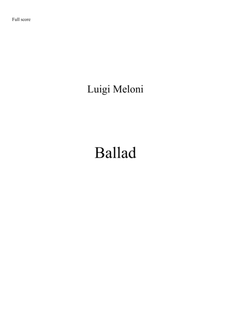 Ballad Full Score Sheet Music