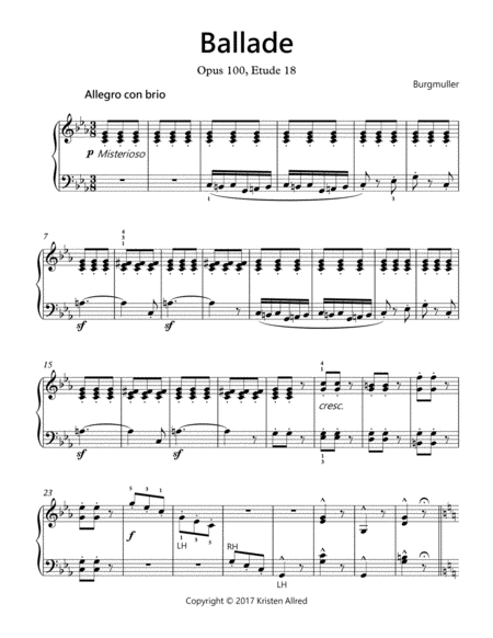 Ballade In C Minor Opus 100 Etude 18 Sheet Music