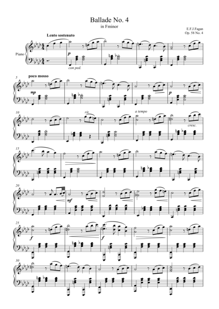 Free Sheet Music Ballade No 4 In F Minor Op 58 No 4