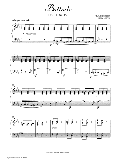 Free Sheet Music Ballade Op 100 No 15 By Burgmuller