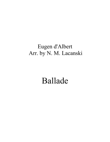 Free Sheet Music Ballade