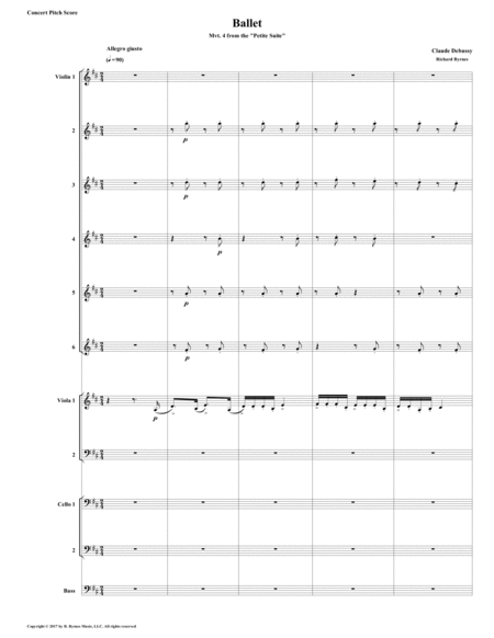 Free Sheet Music Ballet Mvt 4 From Debussys Petite Suite For String Orchestra