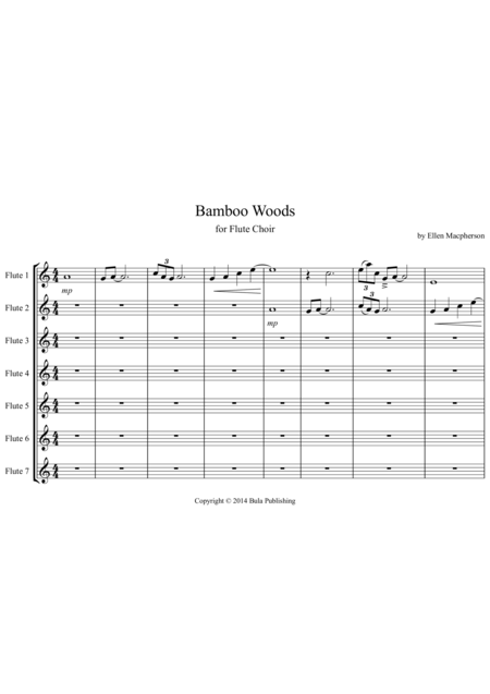 Bamboo Woods For Flute Choir Sheet Music