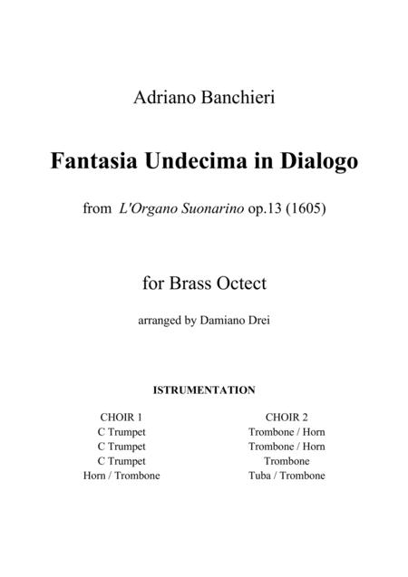 Banchieri Fantasia Undecima In Dialogo For Brass Octect Sheet Music