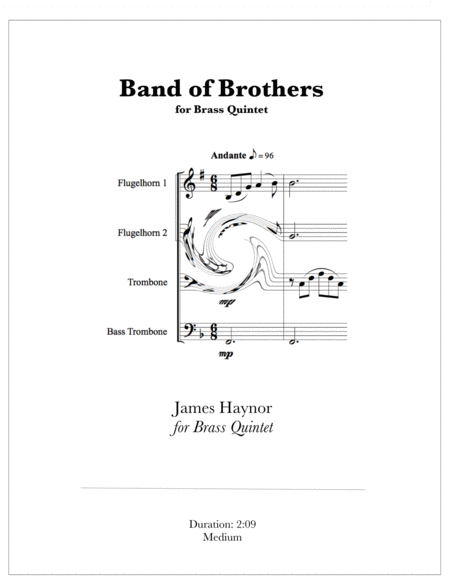 Band Of Brothers Opening Theme For Brass Quartet Sheet Music
