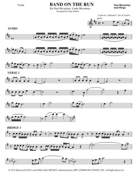 Band On The Run Violin Sheet Music