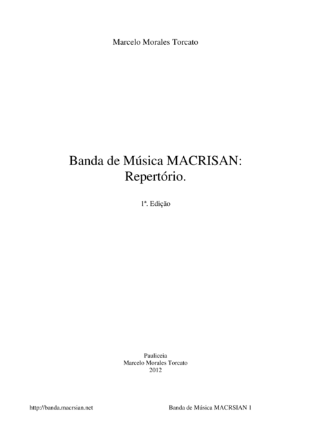 Banda De Msica Macrisan Repertrio Sheet Music
