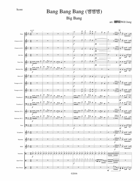 Free Sheet Music Bang Bang Bang By Big Bang