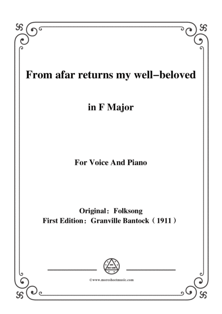 Bantock Folksong From Afar Returns My Well Beloved Daina In F Major For Voice And Piano Sheet Music