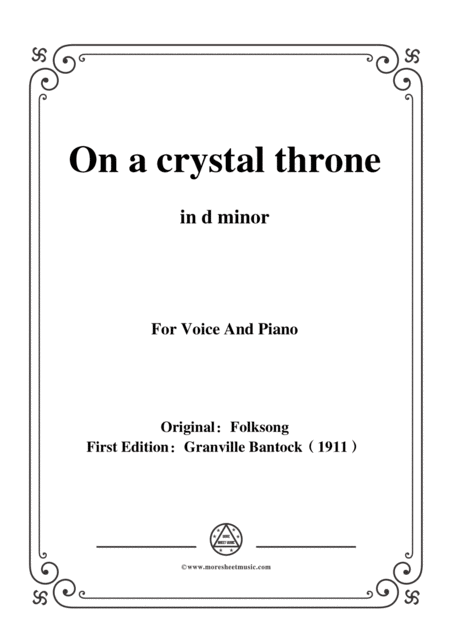 Bantock Folksong On A Crystal Throne Neckens Polska In D Minor For Voice And Piano Sheet Music