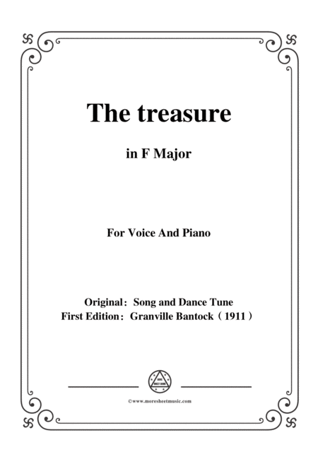 Bantock Folksong The Treasure Wiak Nam Tak Nebude In F Major For Voice And Piano Sheet Music