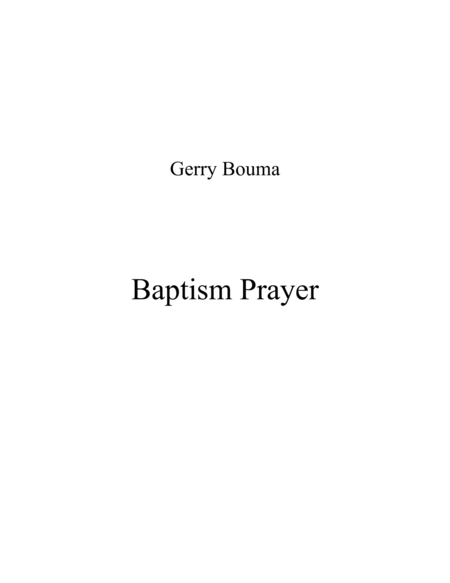 Free Sheet Music Baptism Prayer