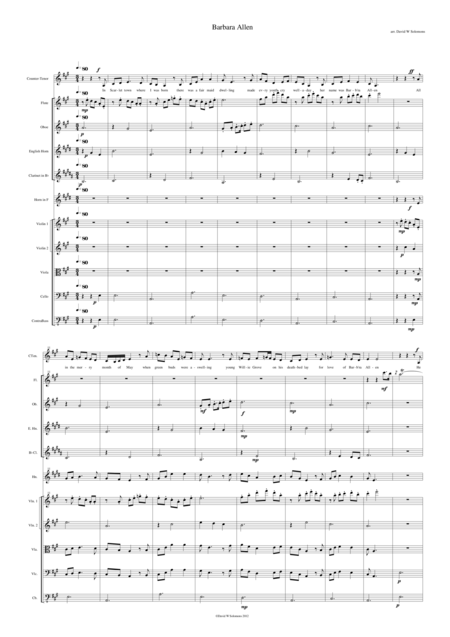 Free Sheet Music Barbara Allen For Low Voice And Orchestra