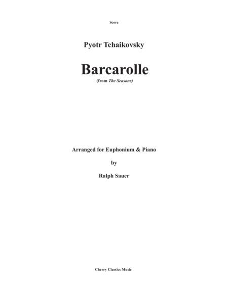 Free Sheet Music Barcarolle From The Seasons For Euphonium And Piano