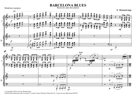 Barcelona Blues 2 Pianos Sheet Music