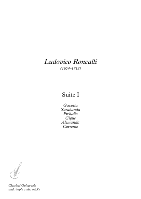 Baroque Guitar Suite 1 Nt Sheet Music