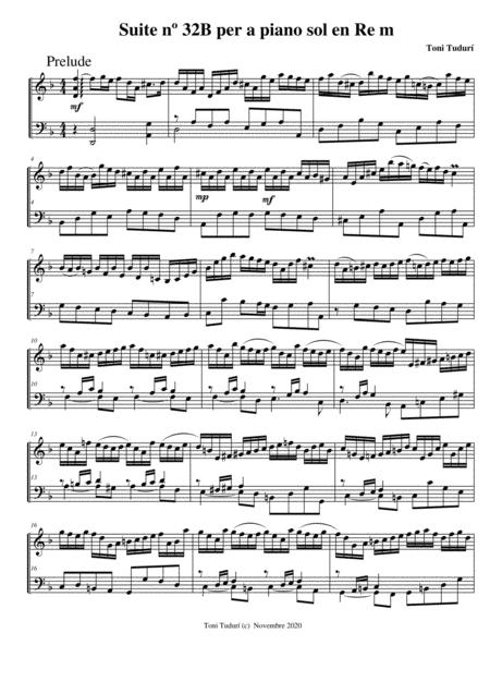 Barroque Suite N 32b For Piano Solo Toni Tudur November 2020 Sheet Music