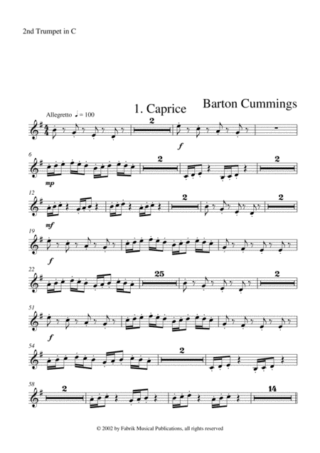 Free Sheet Music Barton Cummings Concertino For Contrabassoon And Concert Band 2nd C Trumpet Part