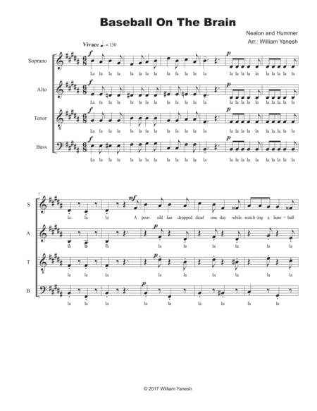 Free Sheet Music Baseball Songs 2 Baseball On The Brain