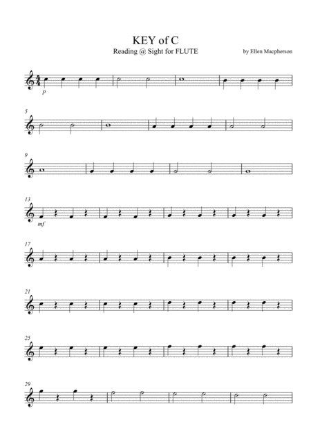 Free Sheet Music Basic Flute Warm Up In C