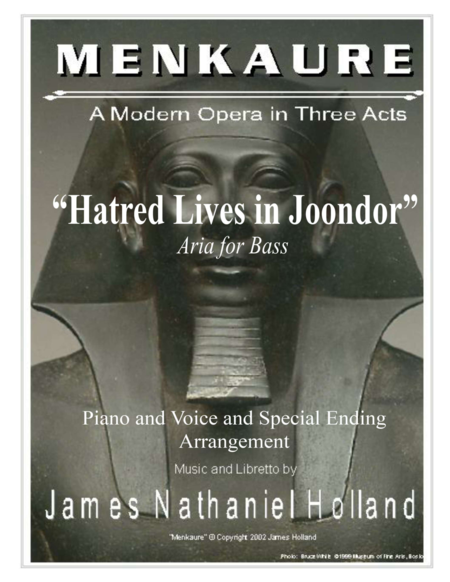 Bass Aria In English Hatred Lives In Joondor From The Contemporary Opera Menkaure Sheet Music