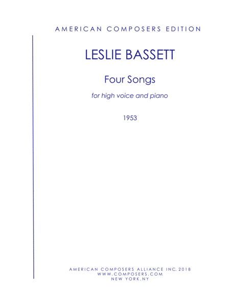 Free Sheet Music Bassett Four Songs