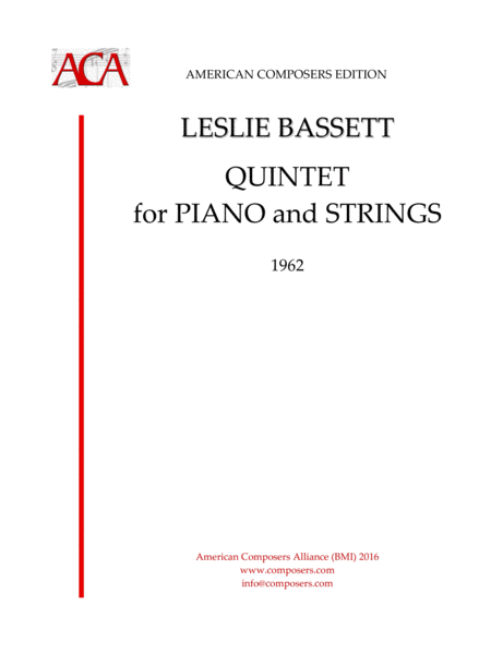 Bassett Quintet For Piano And Strings Sheet Music