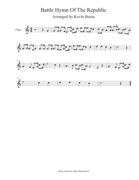 Battle Hymn Of The Republic Flute Sheet Music