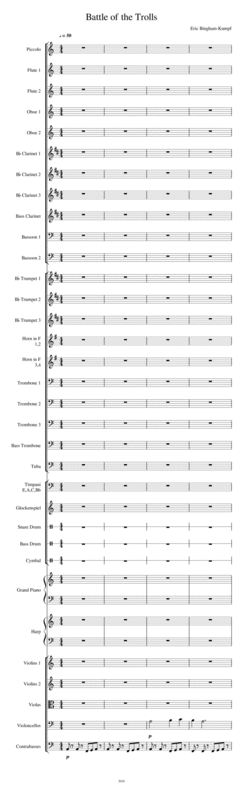 Free Sheet Music Battle Of The Trolls