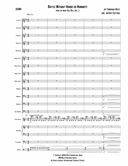 Battle Without Honor Or Humanity For Jazz Band Sheet Music