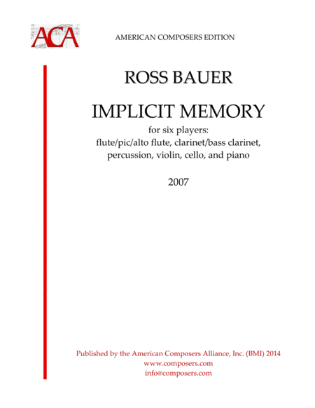 Free Sheet Music Bauer Implicit Memory